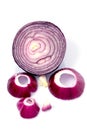 Sliced Ã¢â¬â¹Ã¢â¬â¹red onion on a white background Royalty Free Stock Photo